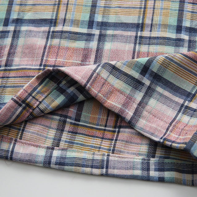 Knitted Colorful Check Cuban Shirt