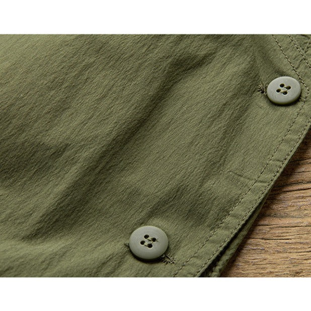 Military cargo pants with side buttons