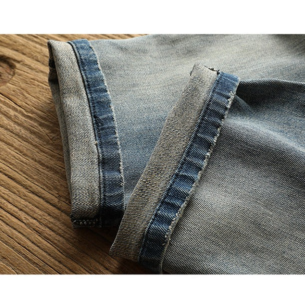 MULTI POCKET WASHED DENIM PANTS