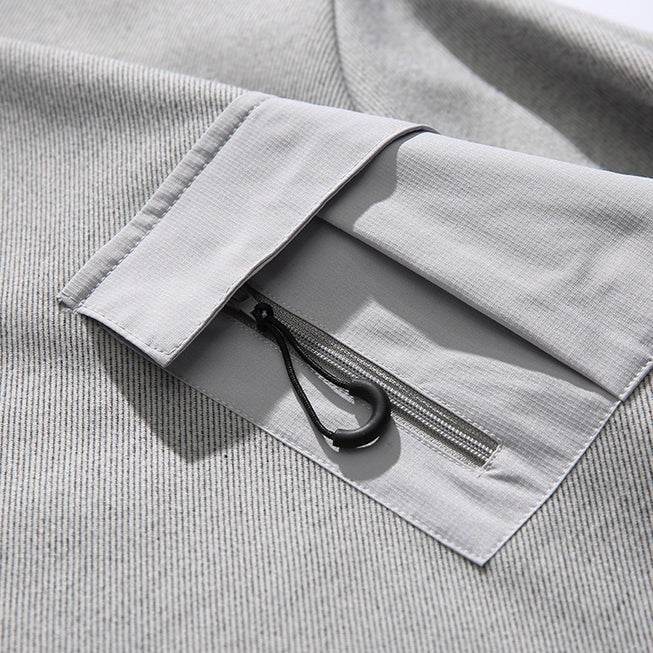Crewneck sweatshirt with zip pocket