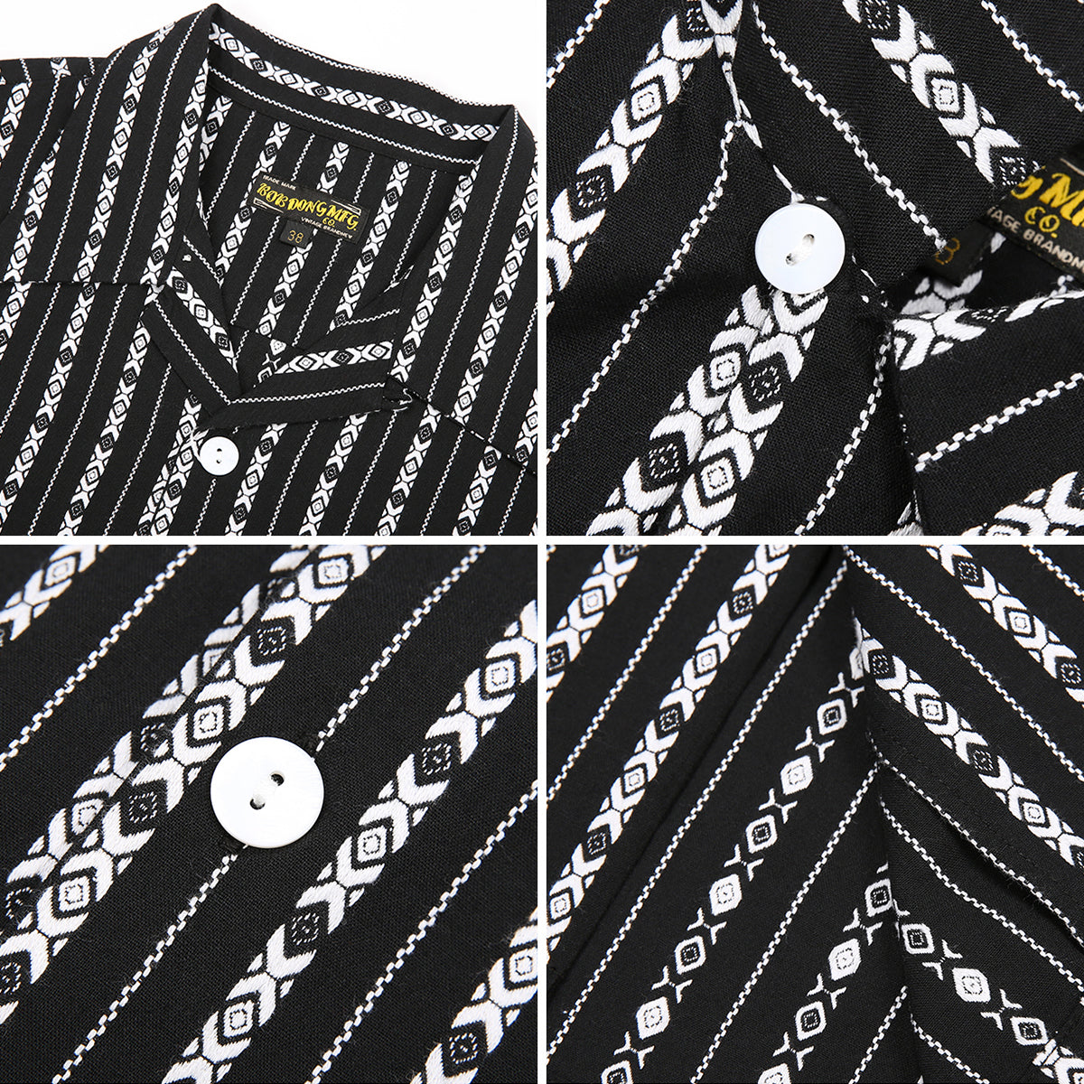 Cuban-collar yarn-dyed jacquard shirt