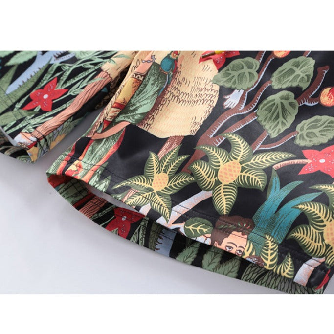 "Self-portrait with Monkey" board shorts for both land and water