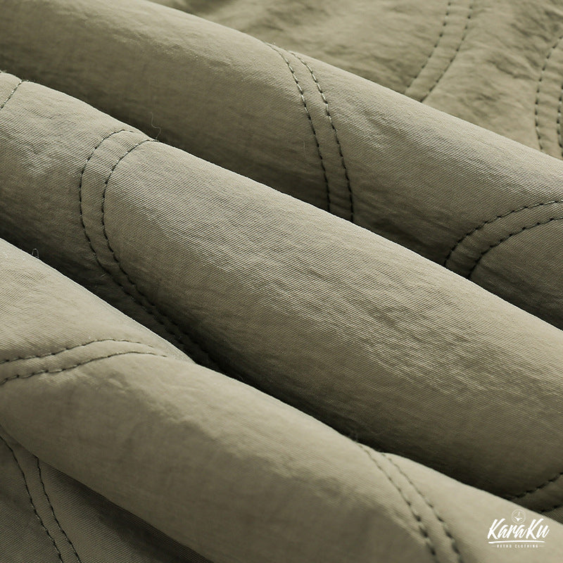 Hooded padded nylon quilted coat