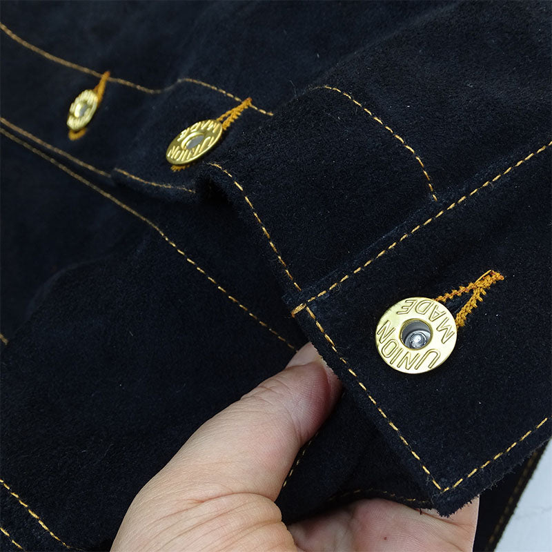 NAVAJO pattern suede jacket leather collar S-5XL