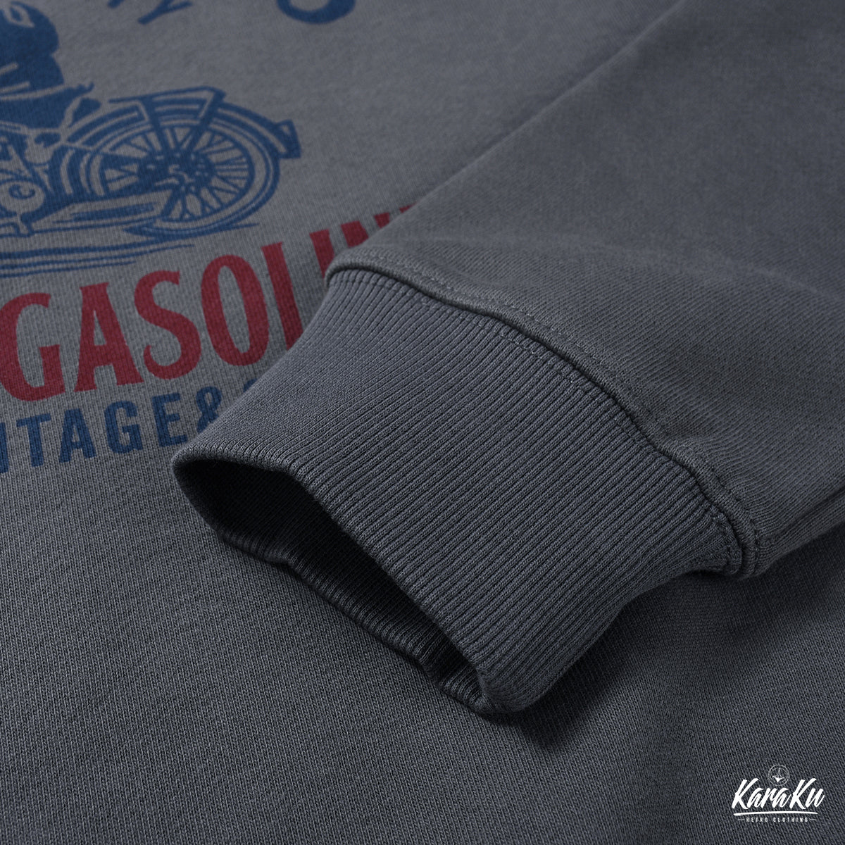 USNAVY back pile biker print sweat