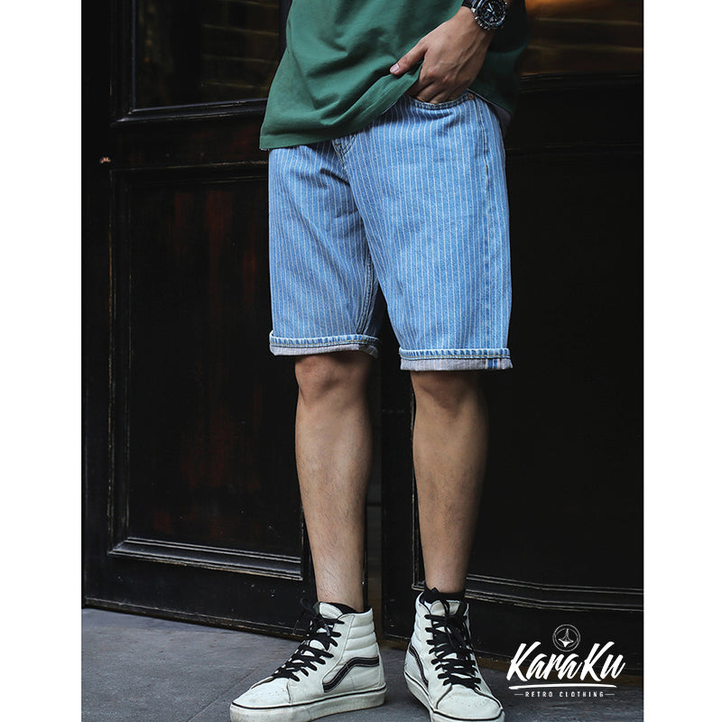 Wabash stripe 11oz denim shorts
