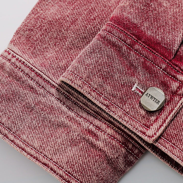 Ethnic jacquard patchwork denim jacket
