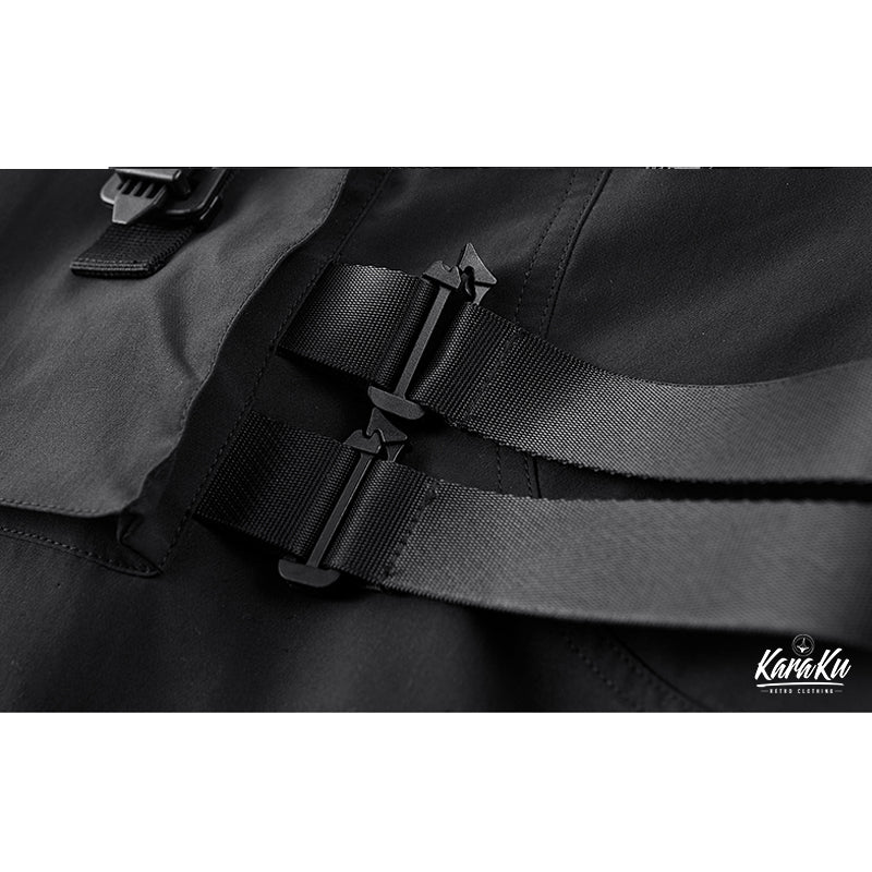 Detachable grosgrain tape parachute shorts