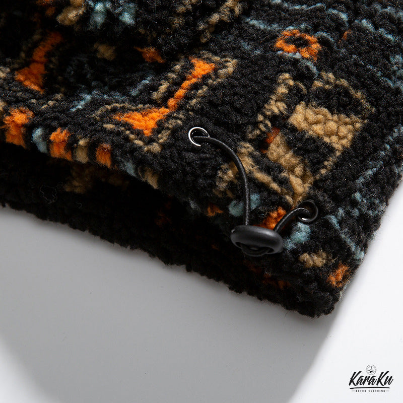 Ethnic style cotton fleece jacket