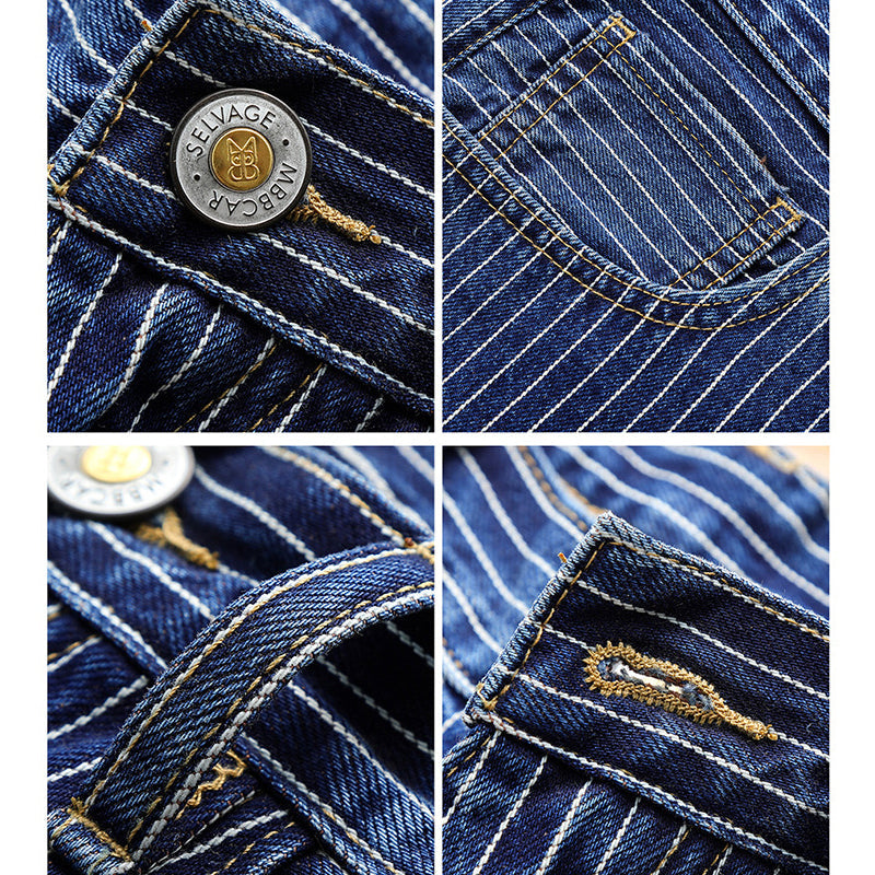 Wabash stripe 11oz denim shorts