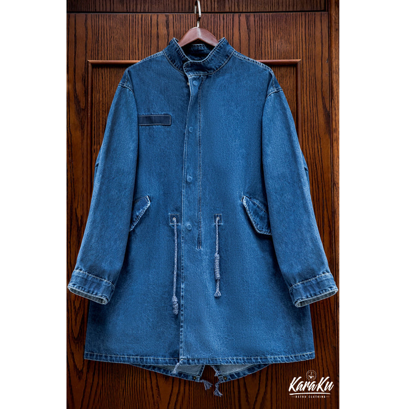 M-65 modified denim fishtail parka