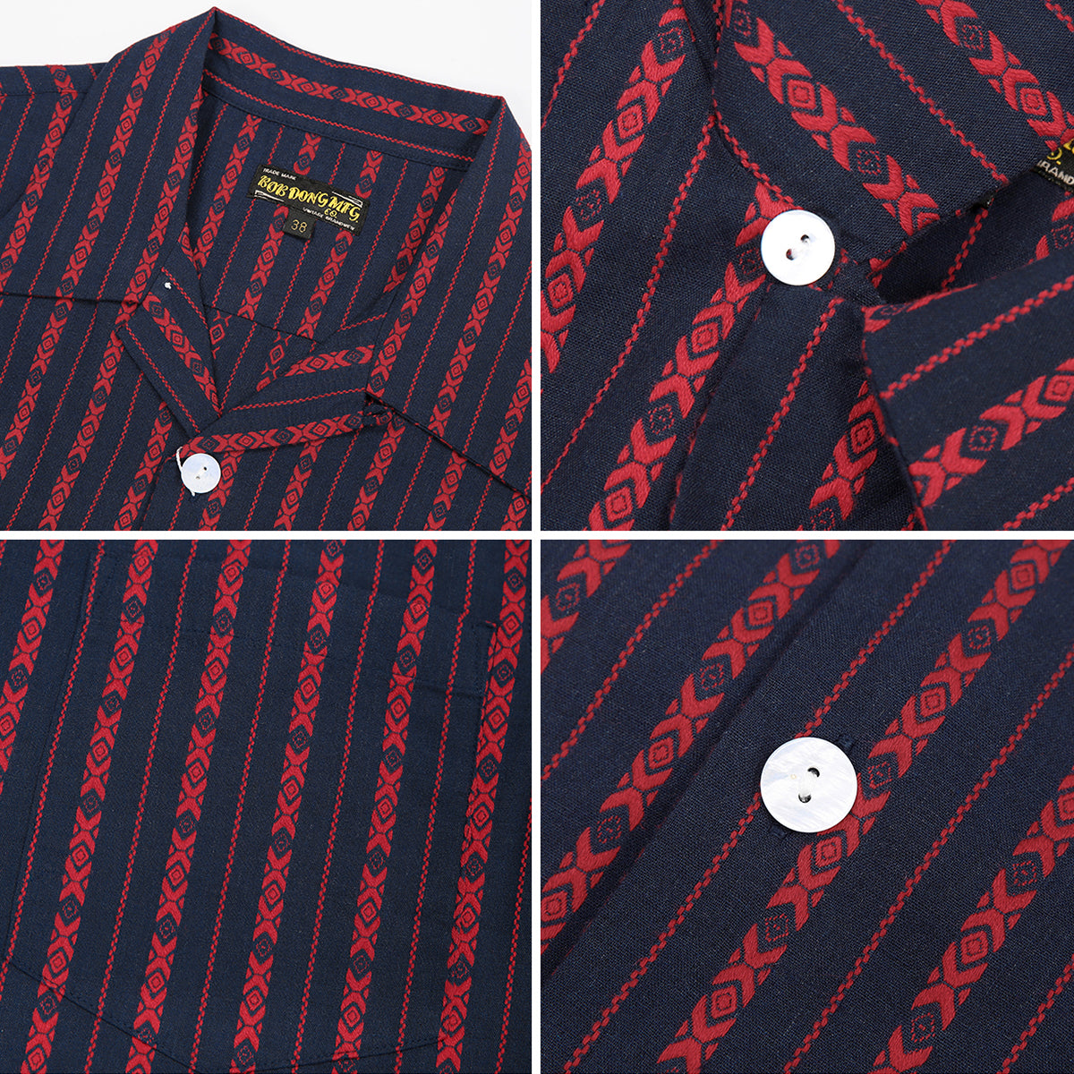 Cuban-collar yarn-dyed jacquard shirt