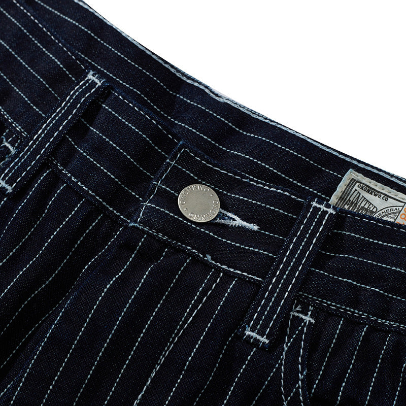 WorkStyle striped denim shorts