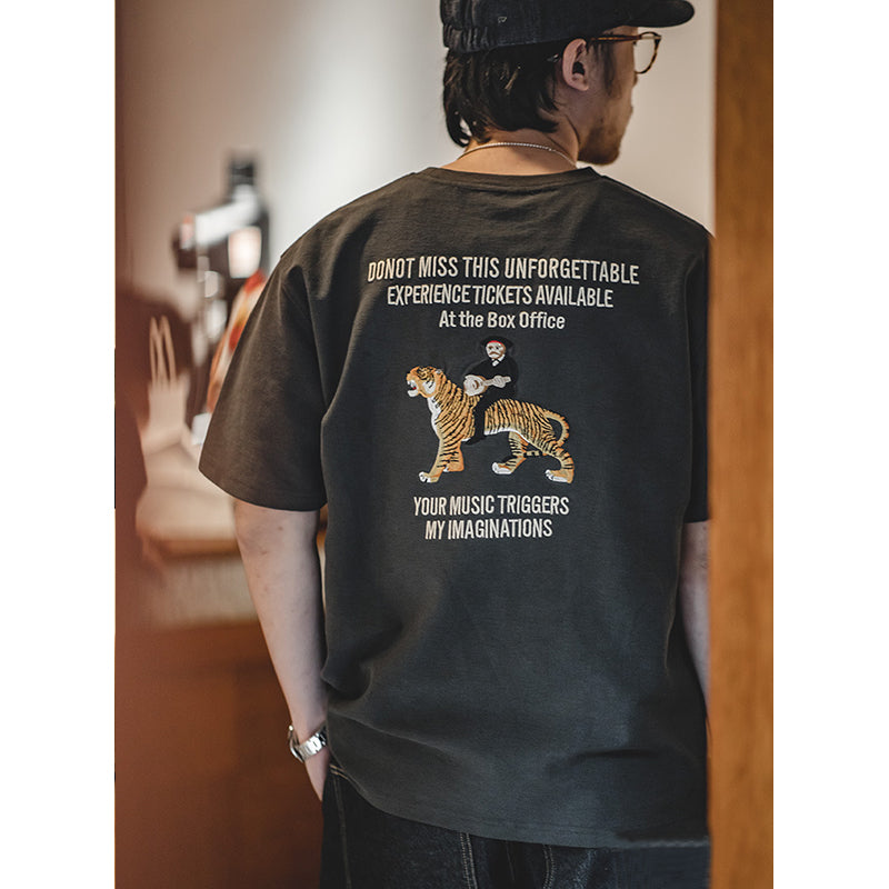 Heavyweight tatami stitch embroidered T-shirt