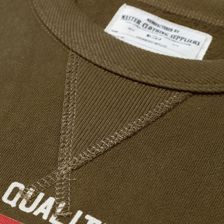 Pile-lined crew neck sweatshirt