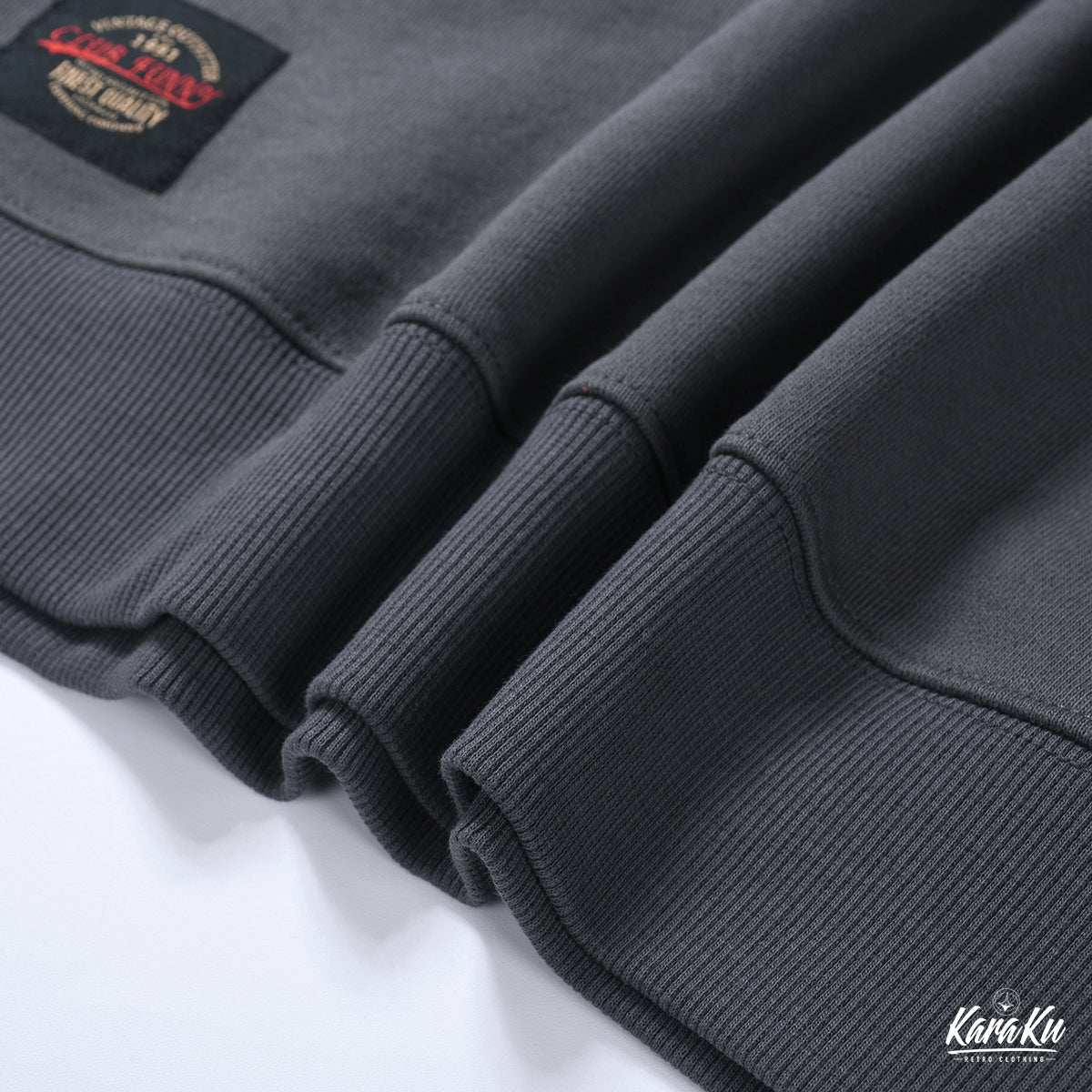 USNAVY back pile biker print sweat