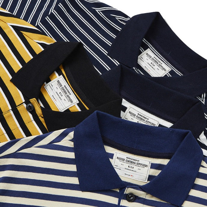 Heavyweight retro border polo shirt