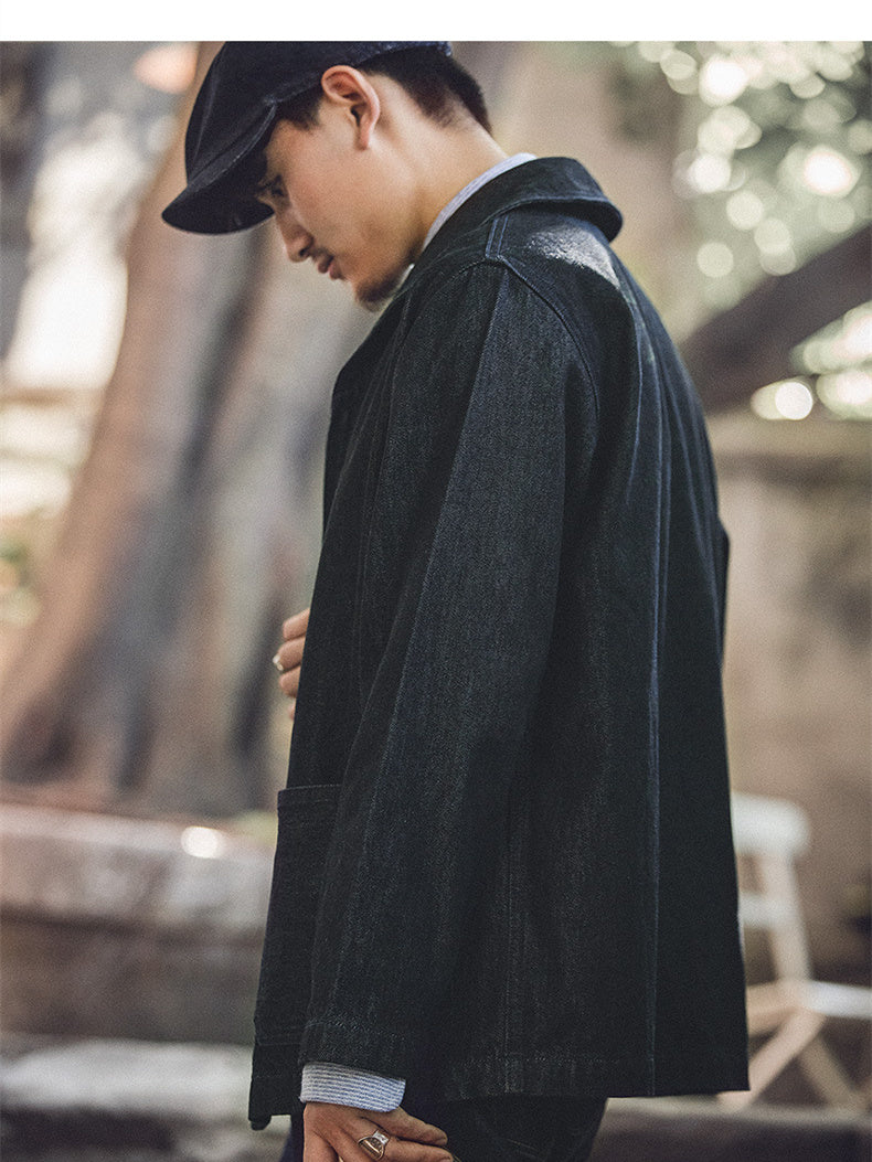 Simple classic denim jacket coverall