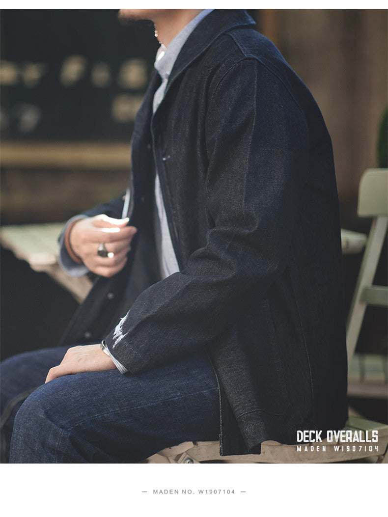 Simple classic denim jacket coverall