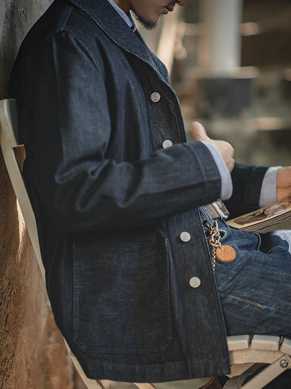 Simple classic denim jacket coverall