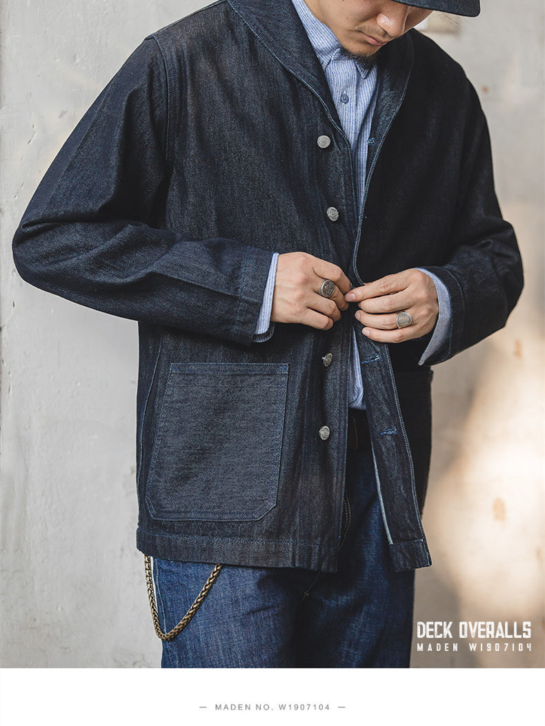 Simple classic denim jacket coverall