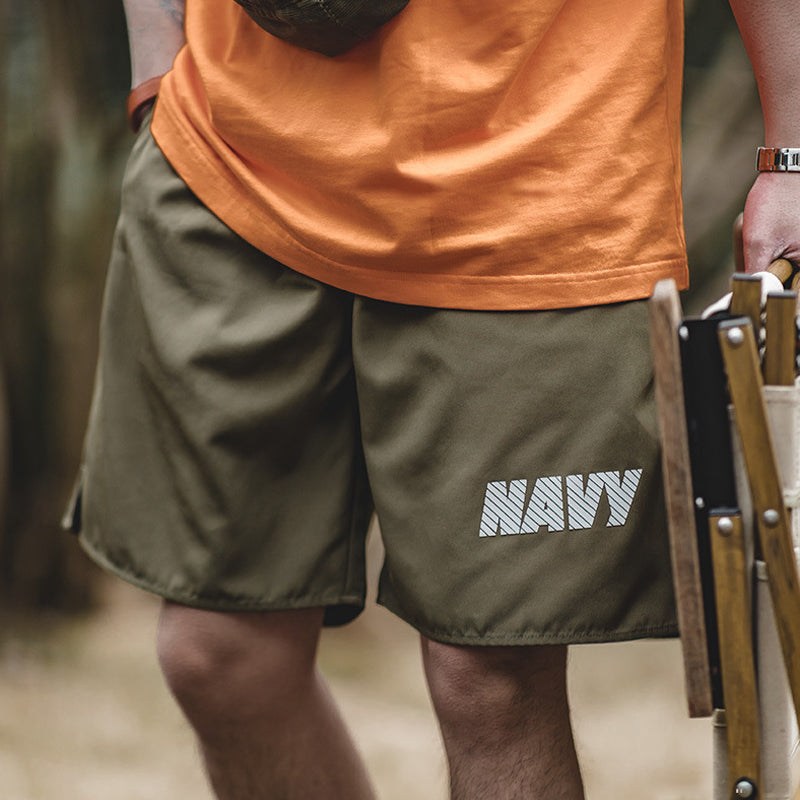 NAVY PT REFLECTIVE PRINT SHORTS