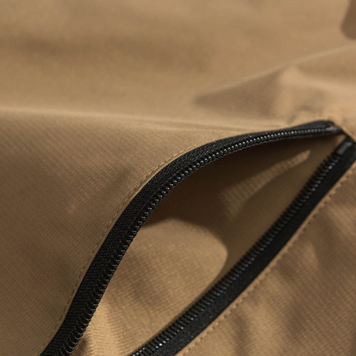 Stand collar vest with outdoor zip pocket