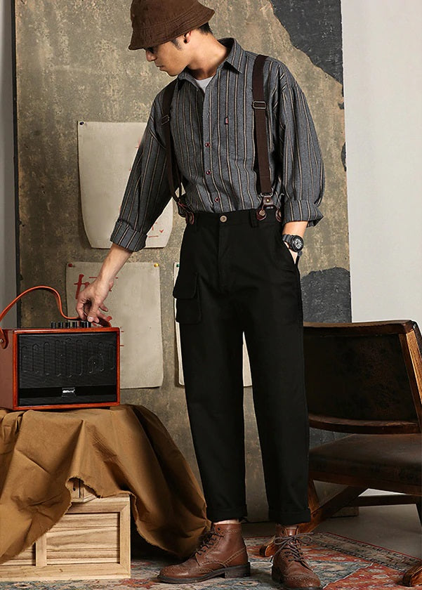 American Casual Vintage Suspender Work Pants