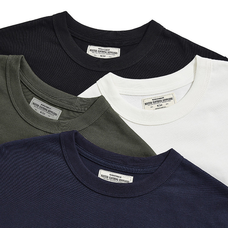 ヘビーウェイト 無地クルーネック厚手Tシャツ 長袖