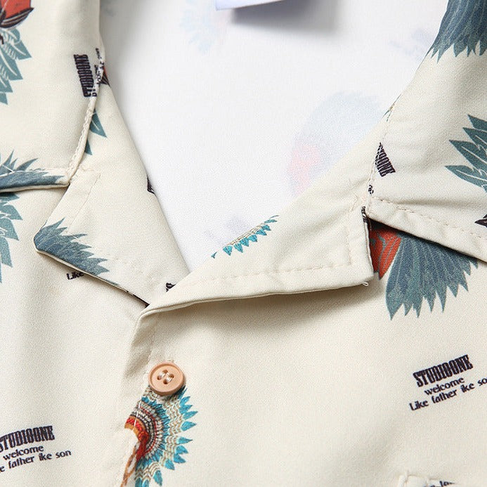 Apache Warrior Total Print Cuban Shirt