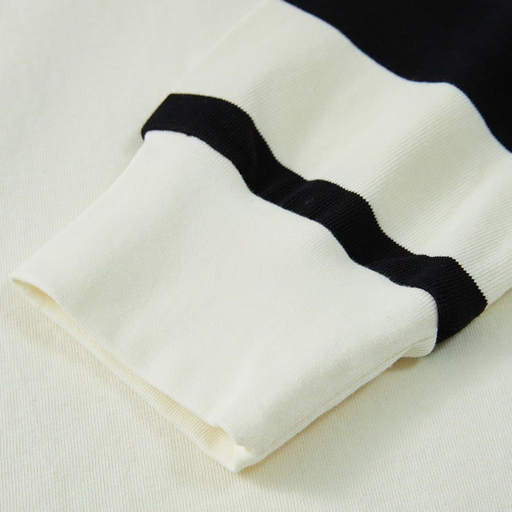 Sleeve border switching biker long T heavy weight