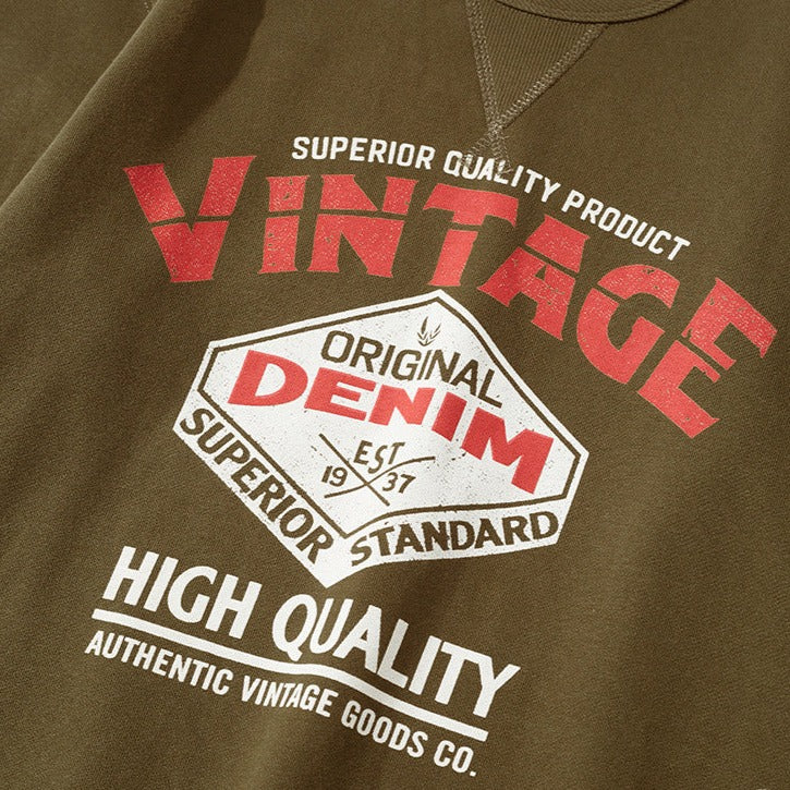 Pile-lined crew neck sweatshirt