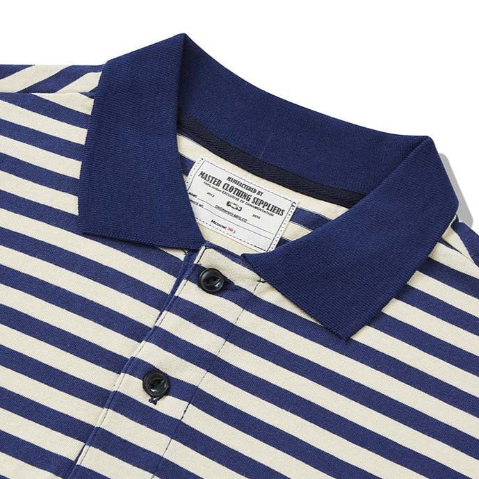 Heavyweight retro border polo shirt