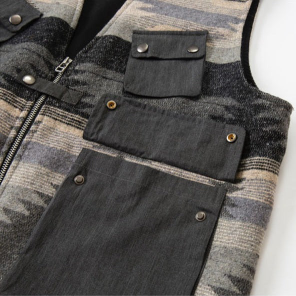 NAVAJO Indian Geometric Print Vest
