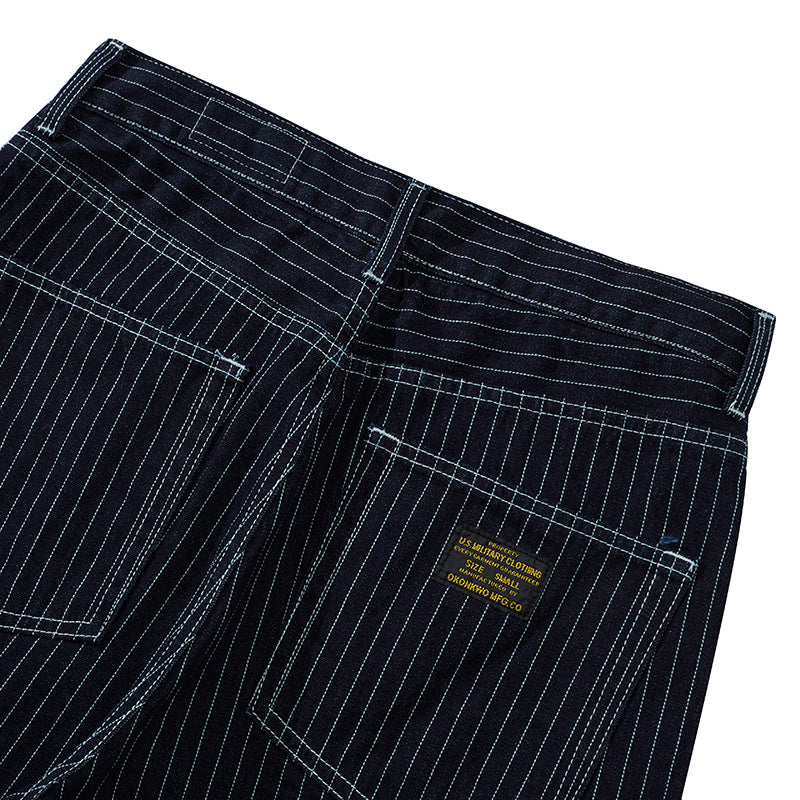 WorkStyle striped denim shorts