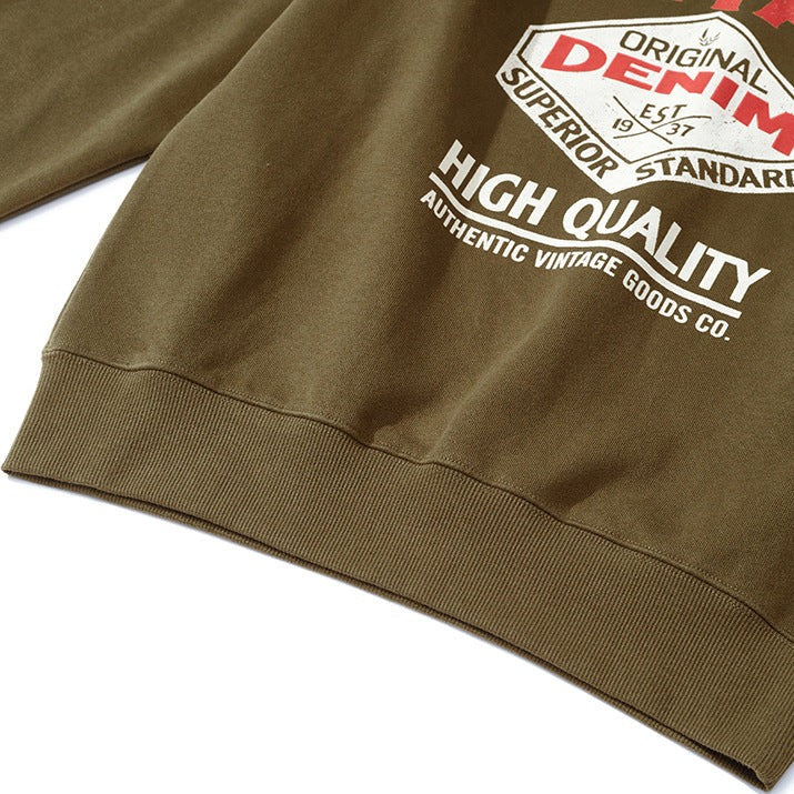 Pile-lined crew neck sweatshirt