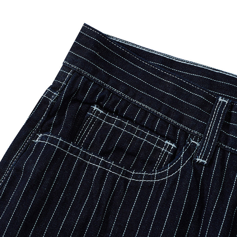 WorkStyle striped denim shorts