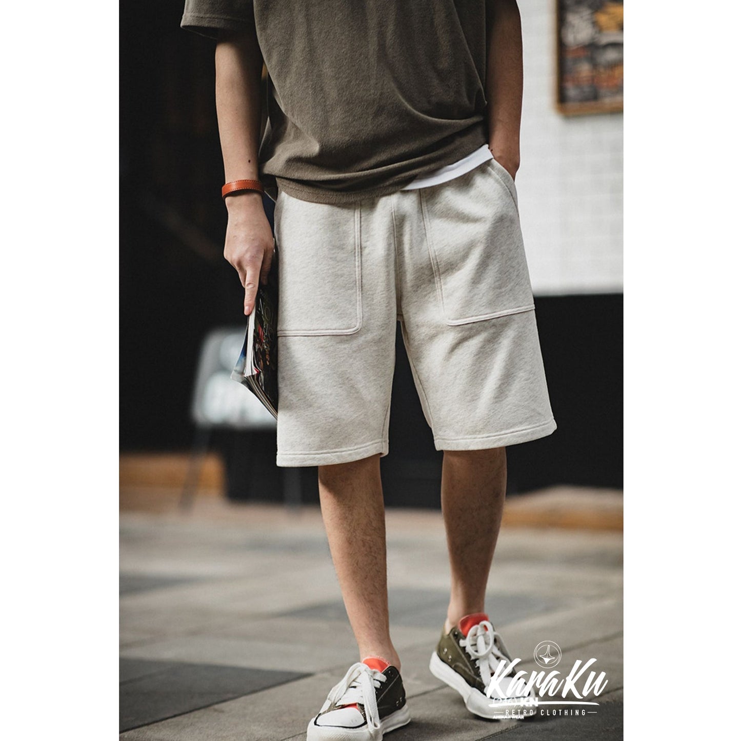 Heavyweight half length knit shorts