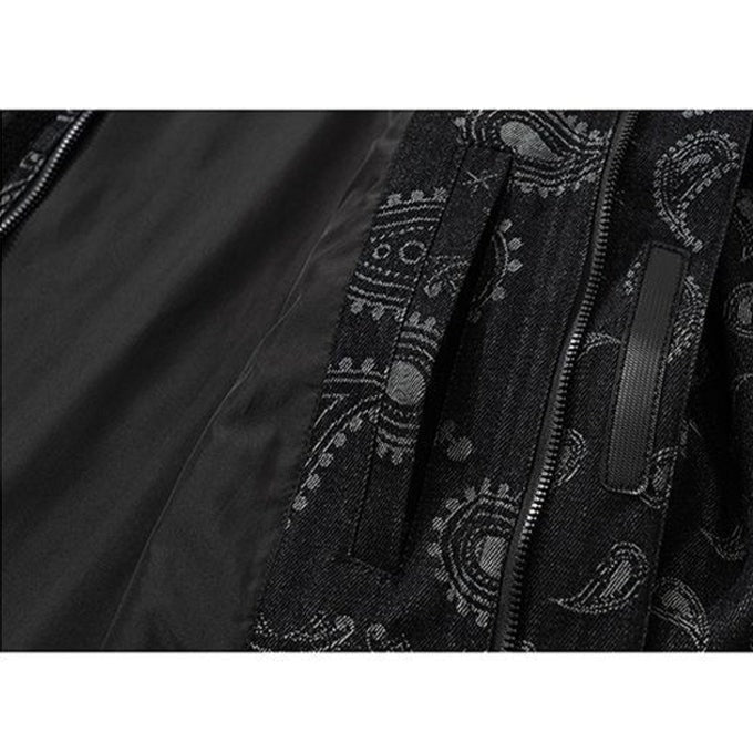Paisley Pattern Denim Mountain Parka