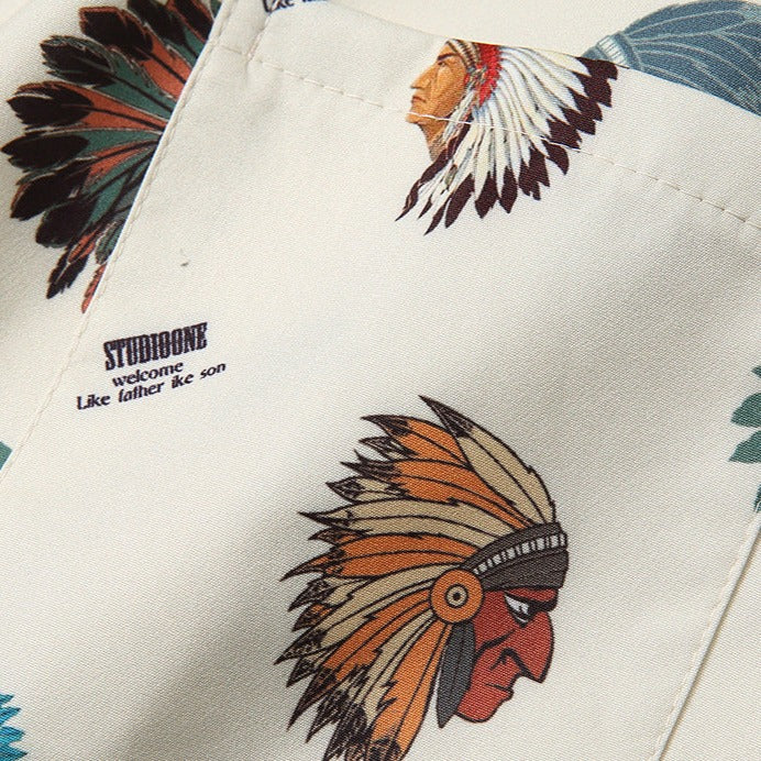 Apache Warrior Total Print Cuban Shirt