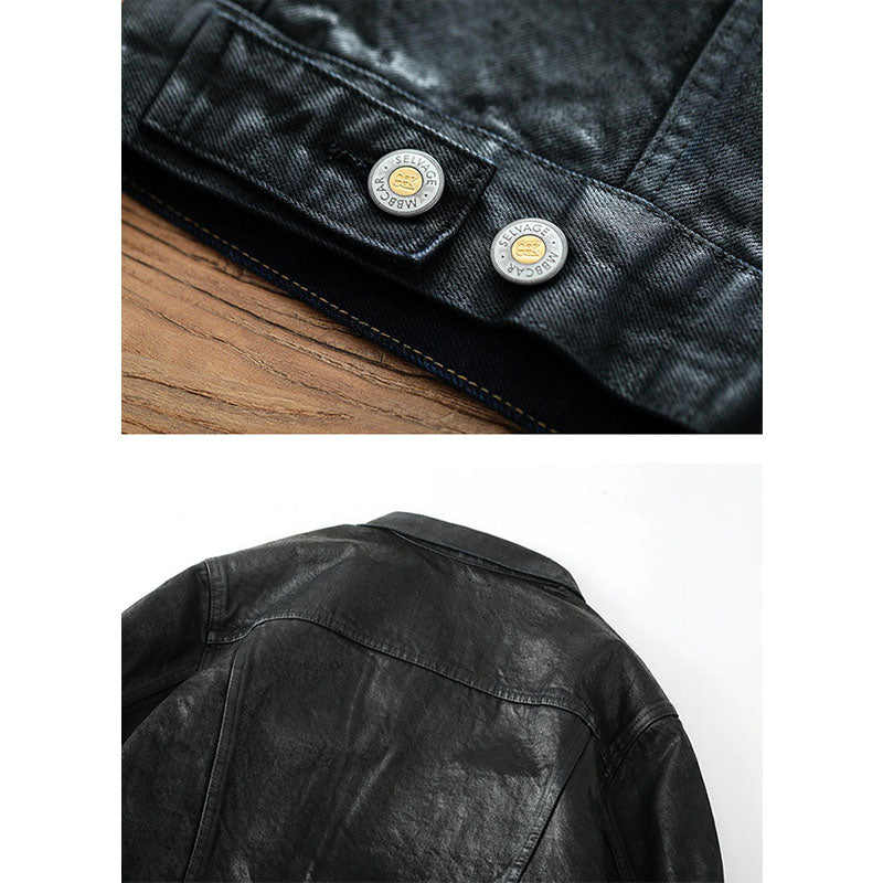 PU coated waterproof denim jacket