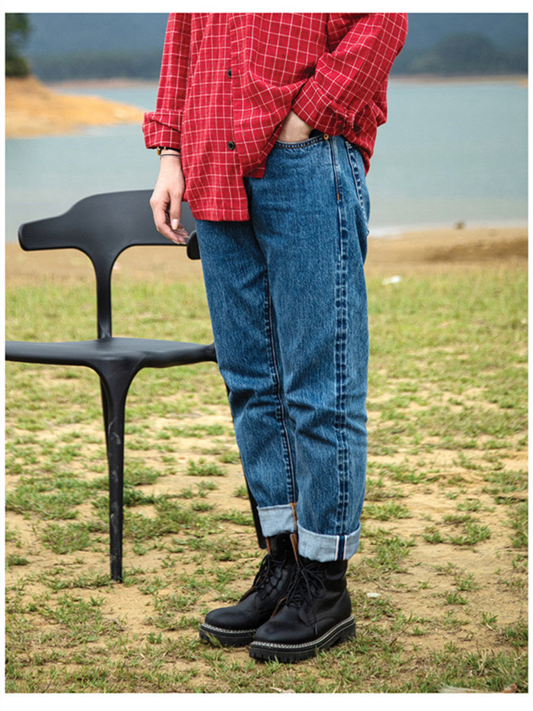13.5oz red ear 9/4 length tapered denim pants