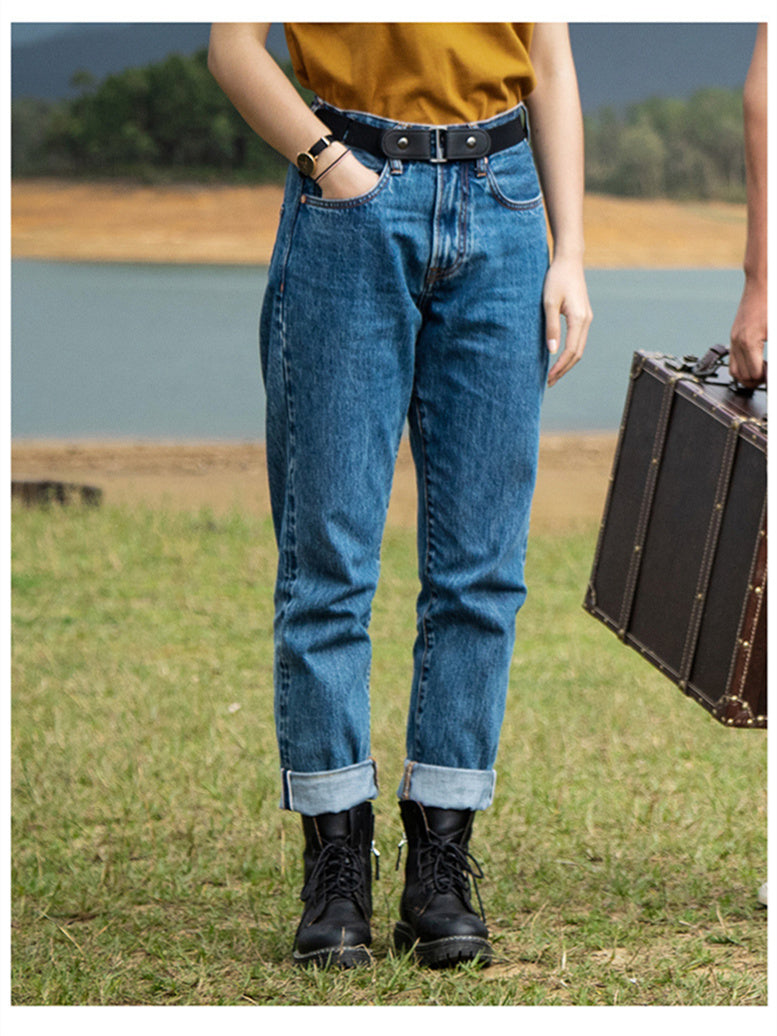 13.5oz red ear 9/4 length tapered denim pants