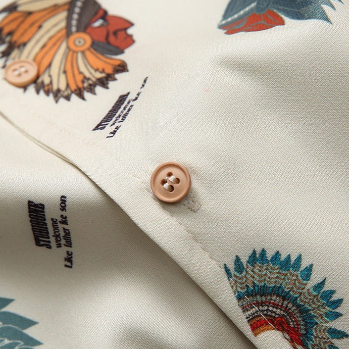Apache Warrior Total Print Cuban Shirt