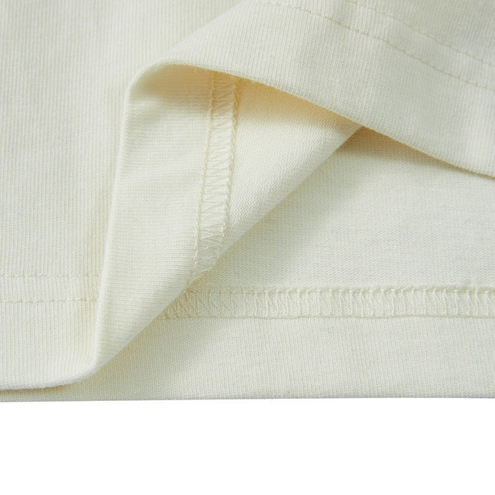 Sleeve border switching biker long T heavy weight