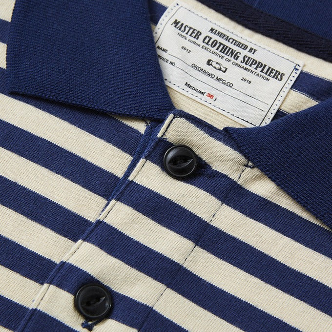 Heavyweight retro border polo shirt