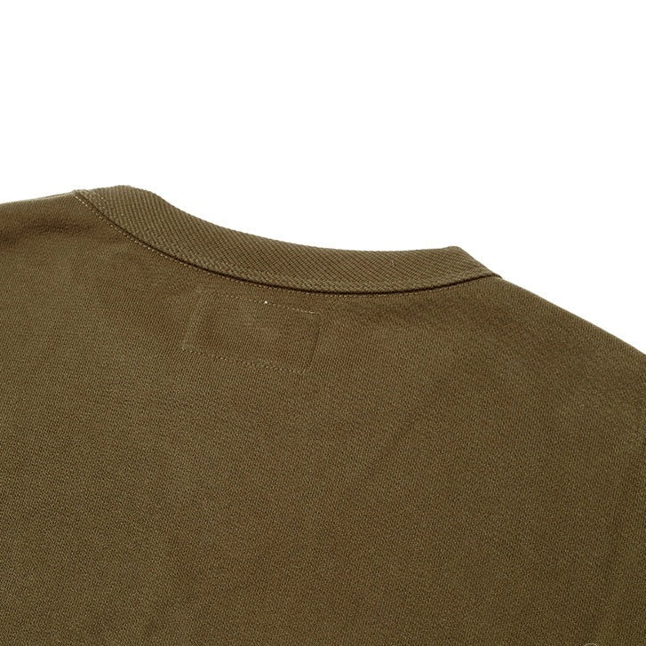 Pile-lined crew neck sweatshirt