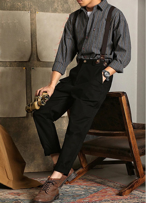 American Casual Vintage Suspender Work Pants