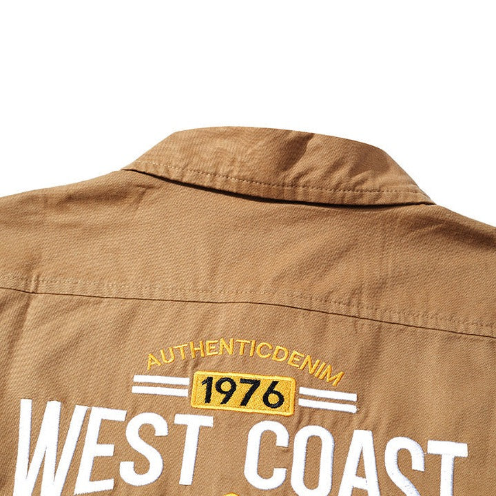 1976 West Coast Slightly brushed shirt with back alphabet embroidery