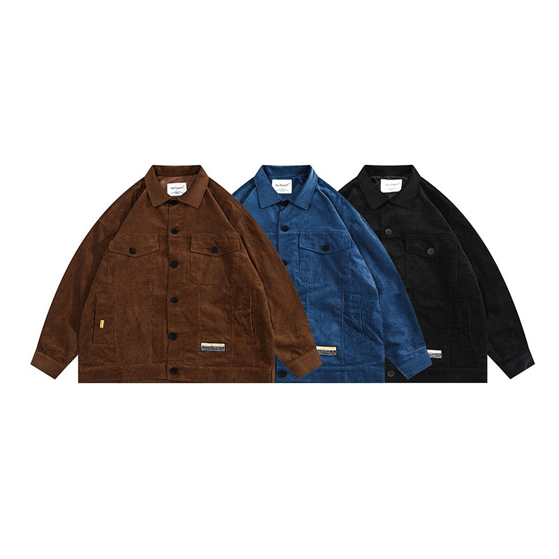Corduroy jacket with multi-pockets All 3 colors
